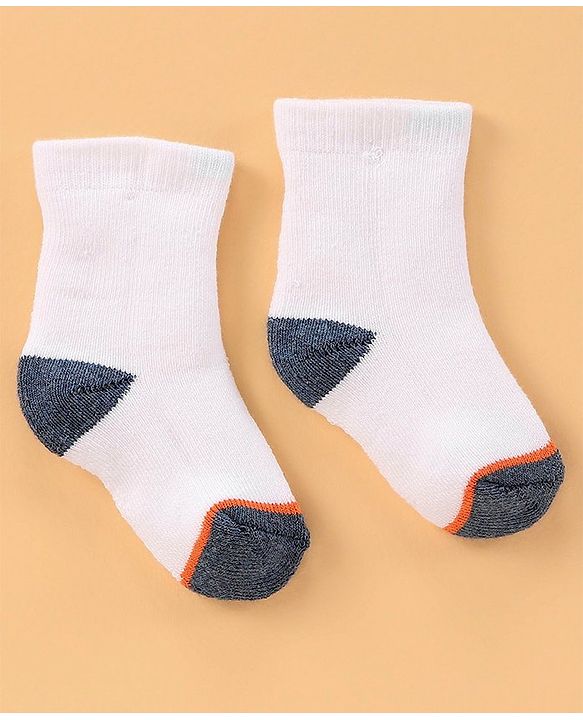Cute Walk by Babyhug Anti Bacterial Ankle Length Terry Socks Pack of 3 - White Grey