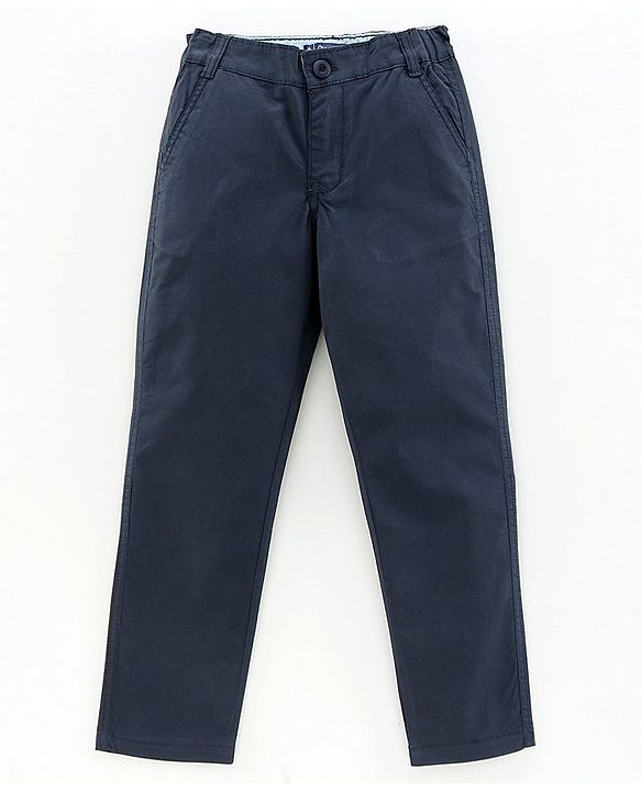 Pine Kids Cotton Lycra Full Length Chino Pant - Navy Blue