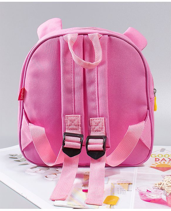 Babyhug Cow Design Fashion Backpack - Pink