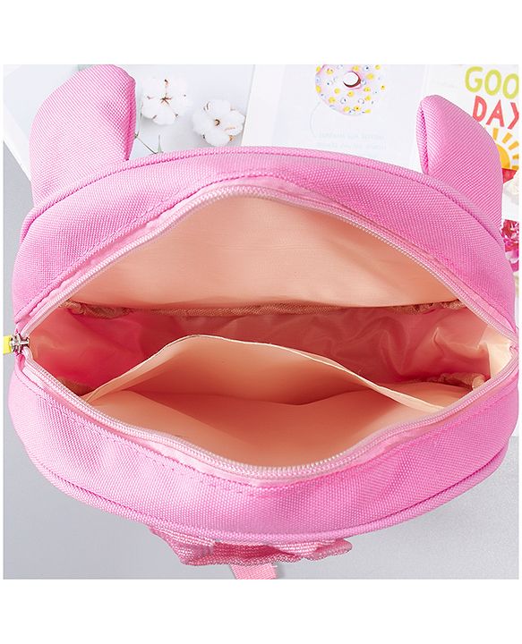 Babyhug Cow Design Fashion Backpack - Pink