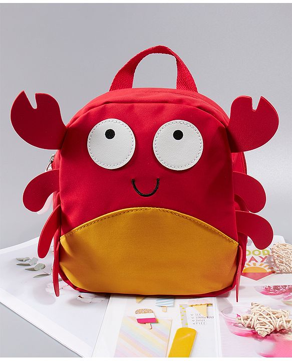 Babyhug Crab Design Fashion Backpack - Red