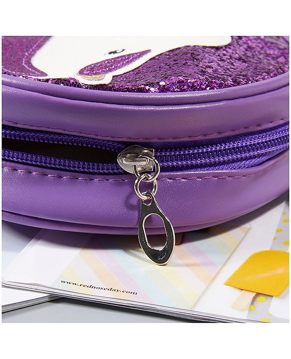 Babyhug Unicorn Shimmered Sling Bag - Purple