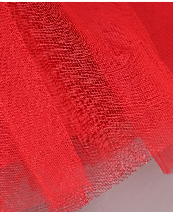 Babyhug Full Sleeves Frock Checked Print  - Red