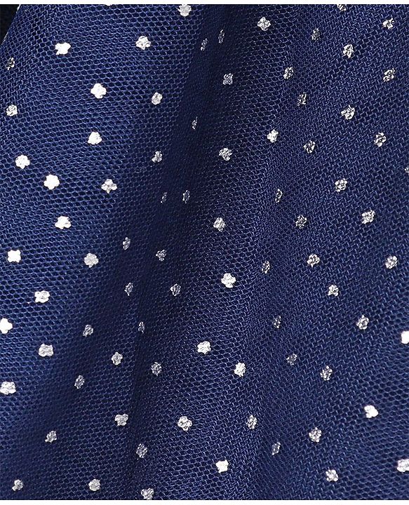 Babyhug Half Sleeves Frock Frozen Print - Navy