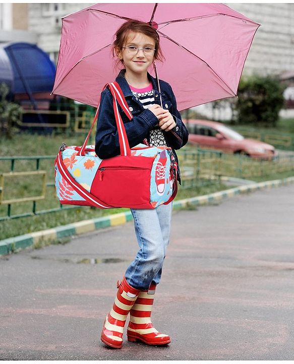 Pine Kids Duffle Bag with Shoe Compartment for 1 Day Trip  - Blue