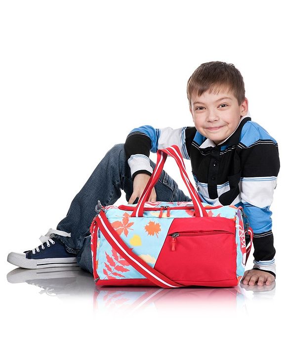 Pine Kids Duffle Bag with Shoe Compartment for 1 Day Trip  - Blue
