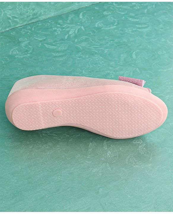 Pine Kids Party Wear Belly Shoes Bow Appliques - Red