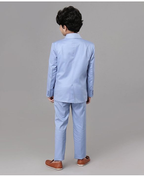 Pine Kids Full Sleeves 3 Piece Party Suit Solid - Navy Blue