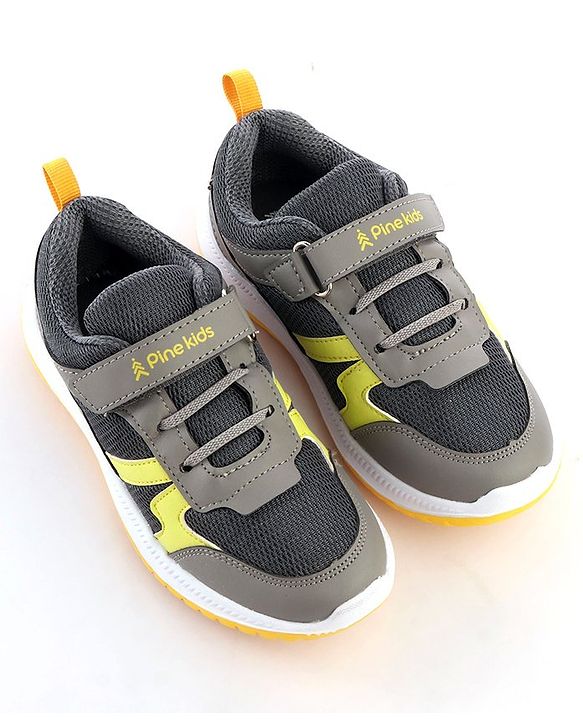 Pine Kids Sports Shoes - Dark & Light Grey