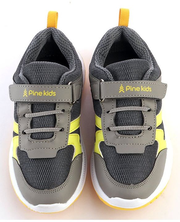 Pine Kids Sports Shoes - Dark & Light Grey
