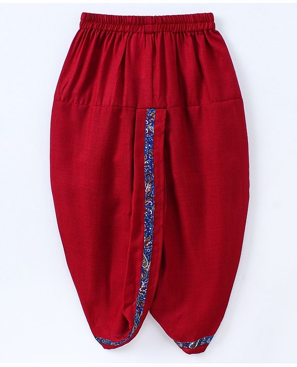 Babyhug Full Sleeves Kurta and Dhoti Set Paisley Print - Blue Red
