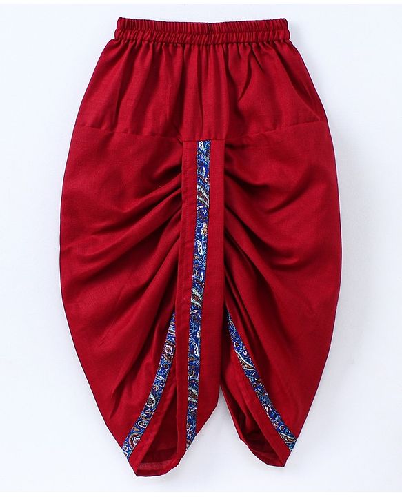 Babyhug Full Sleeves Kurta and Dhoti Set Paisley Print - Blue Red