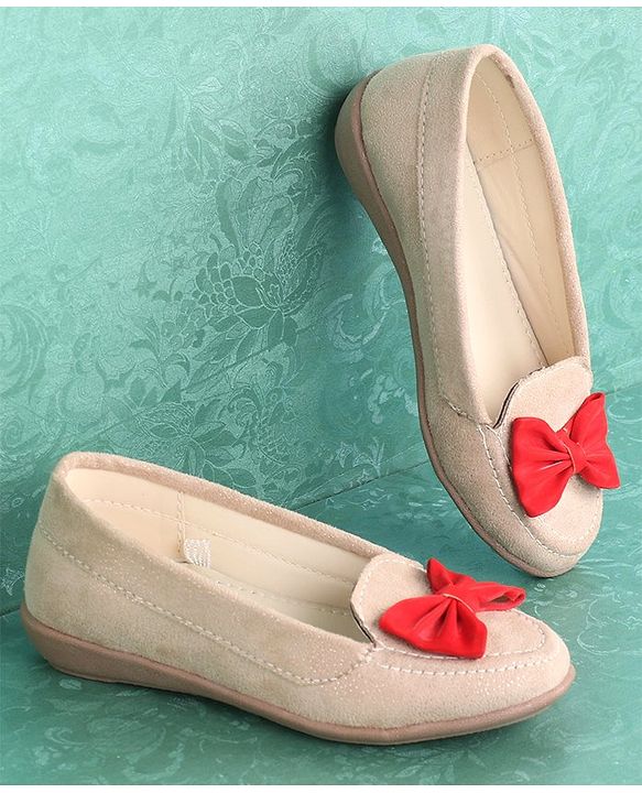 Pine Kids Bellies & Peep Toes Bow Applique - Cream