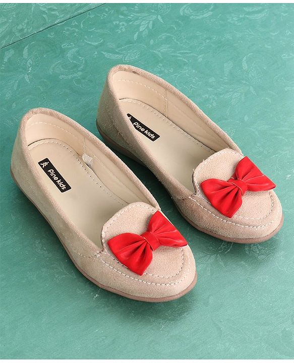 Pine Kids Bellies & Peep Toes Bow Applique - Cream