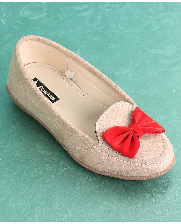 Pine Kids Bellies & Peep Toes Bow Applique - Cream