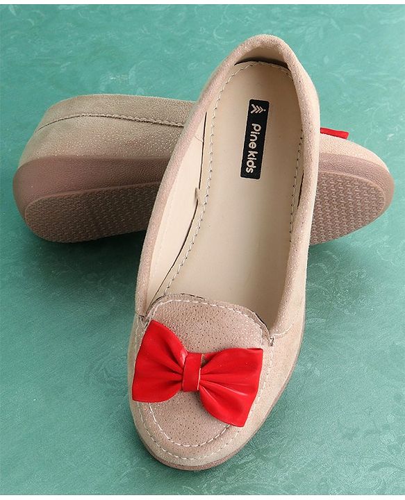 Pine Kids Bellies & Peep Toes Bow Applique - Cream
