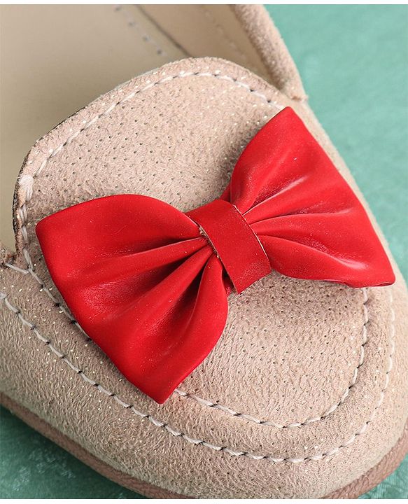 Pine Kids Bellies & Peep Toes Bow Applique - Cream