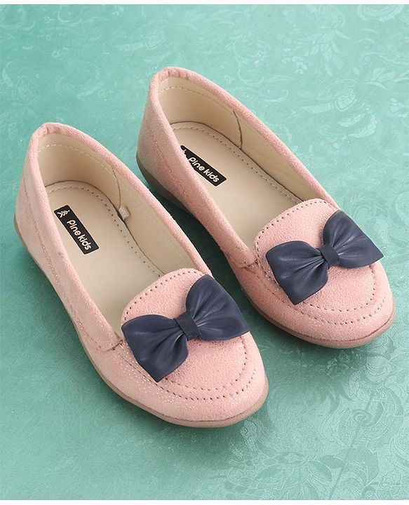 Pine Kids Bellies & Peep Toes Bow Applique - Pink
