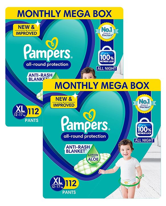 Pampers xxl store pants monthly pack