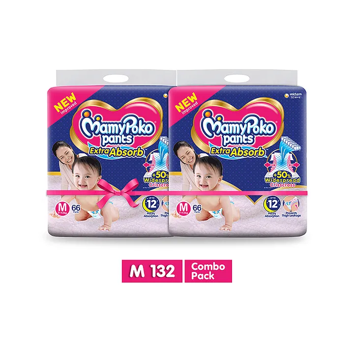 Buy MamyPoko New Born Baby Extra Absorbent Diapers Pants XL 66 Pieces  Online at Low Prices in India  Amazonin