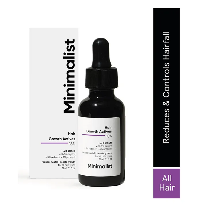 Buy MINIMALIST HAIR GROWTH ACTIVES 18% HAIR SERUM (30ML) Online & Get Upto  60% OFF at PharmEasy