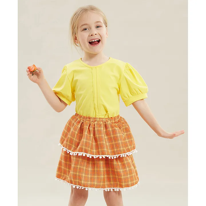 Pale Yellow Pleated Midi Skirt | New Look