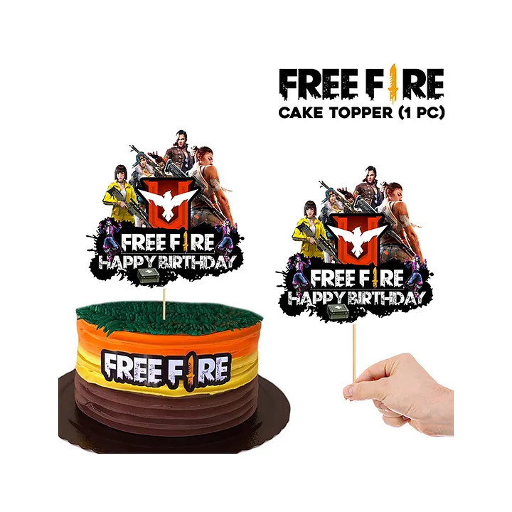 Free fire Birthday Cake Topper Template Printable | Bobotemp