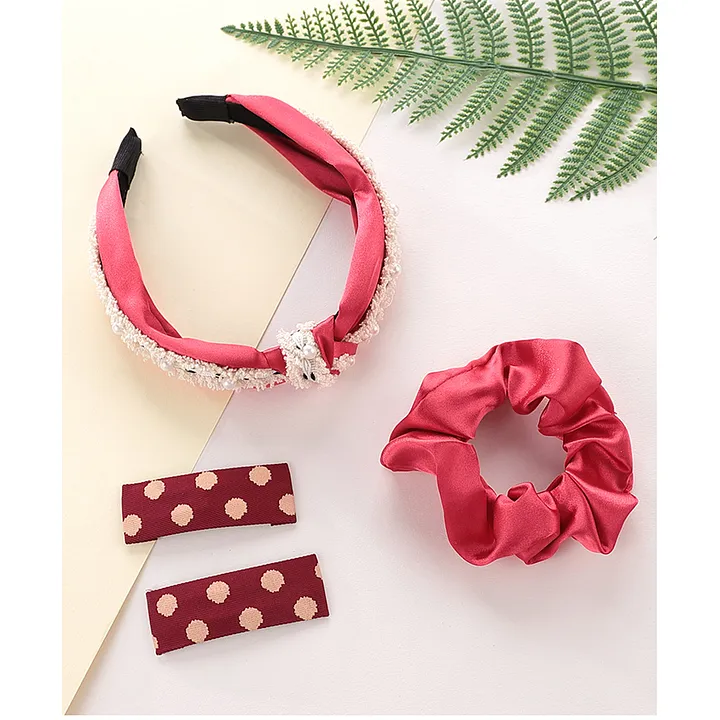 Buy Red Colour Traditional Metal Clips Combo For Women | Designer Hair  Accessories Online | Anuradha Art Jewellery