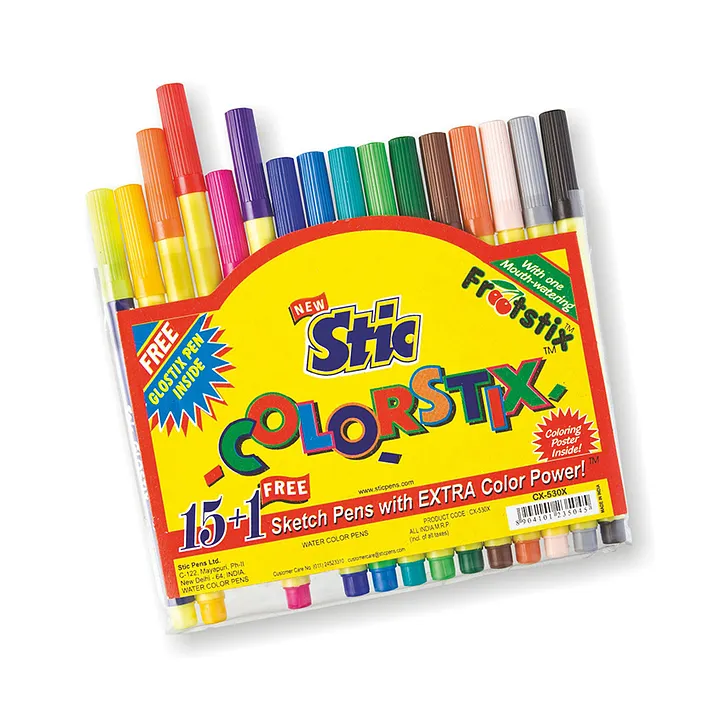 Stic Colorstix Jumbo Colouring Kit Art Markers Colour Sketch Pens Set for  Kids Artists Sketching Drawing