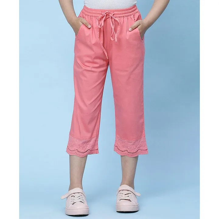 Buy Charcoal Melange Girls Daily Wear Capri Pant OR 34TH Pant