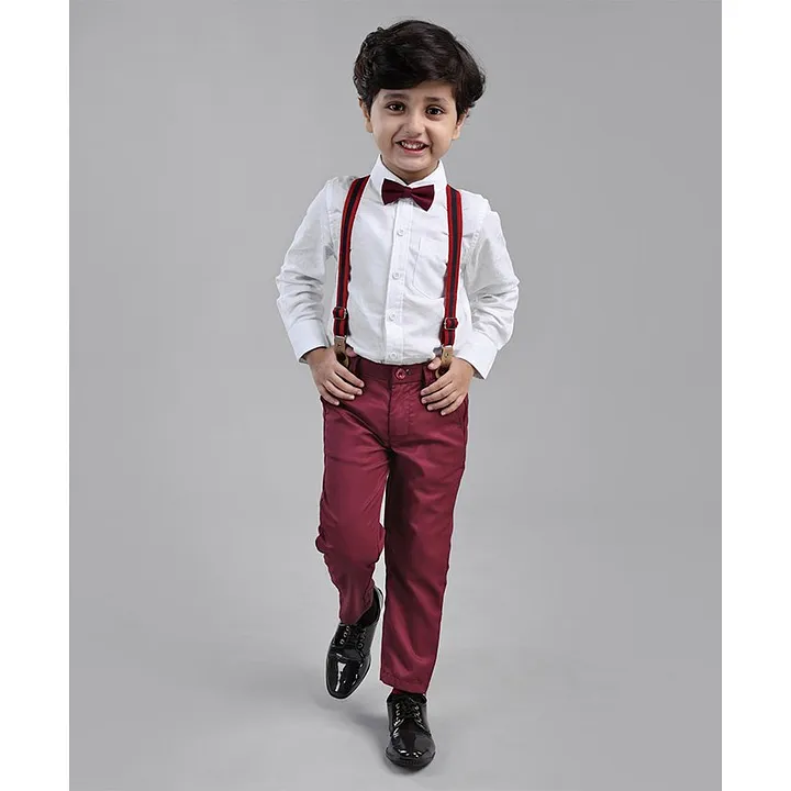 Wholesale Summer Kid Boy Clothes White Shirt Red Pants with Belt Formal  Suit Clothes for Children Outfit Clothing Suit From malibabacom