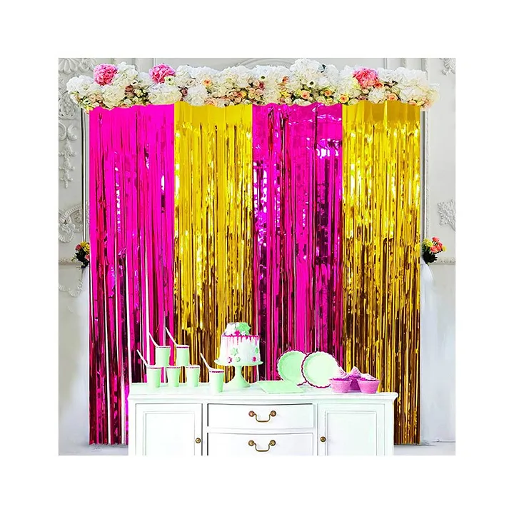 Zyozi Metallic Tinsel Foil Fringe Curtains With Pre Applied Tape For Birthday Pack Of 4 Online In India Buy At Best Price From Firstcry Com