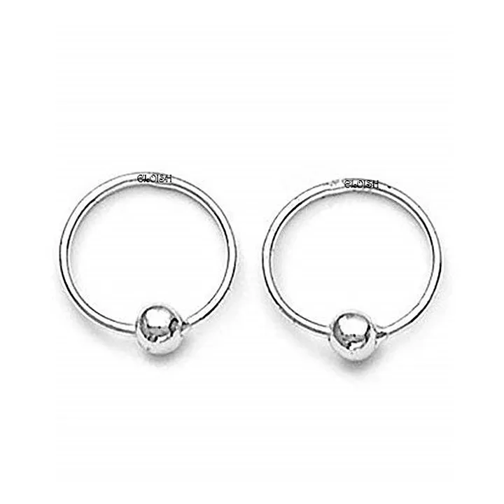 ELOISH 92.5 Sterling Silver Hoop Earrings for Women. Big Size 92.5% Pure Silver Bali Earrings