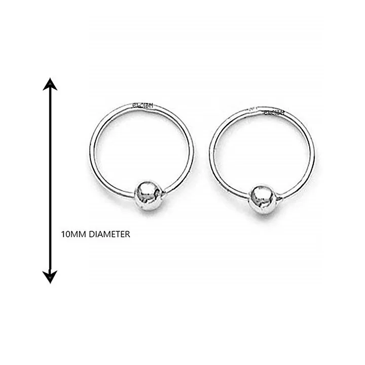 ELOISH 92.5 Sterling Silver Hoop Earrings for Women. Big Size 92.5% Pure Silver Bali Earrings