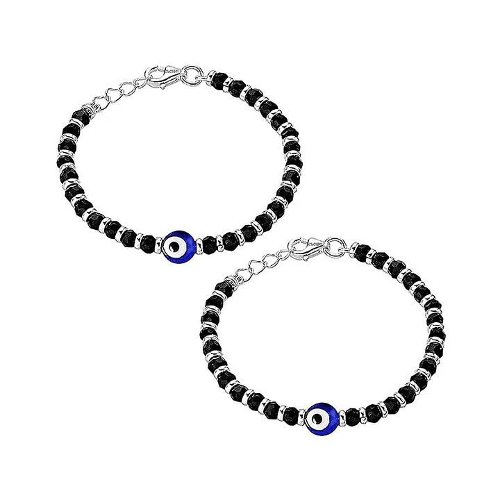 White and black couple evil eye bracelet