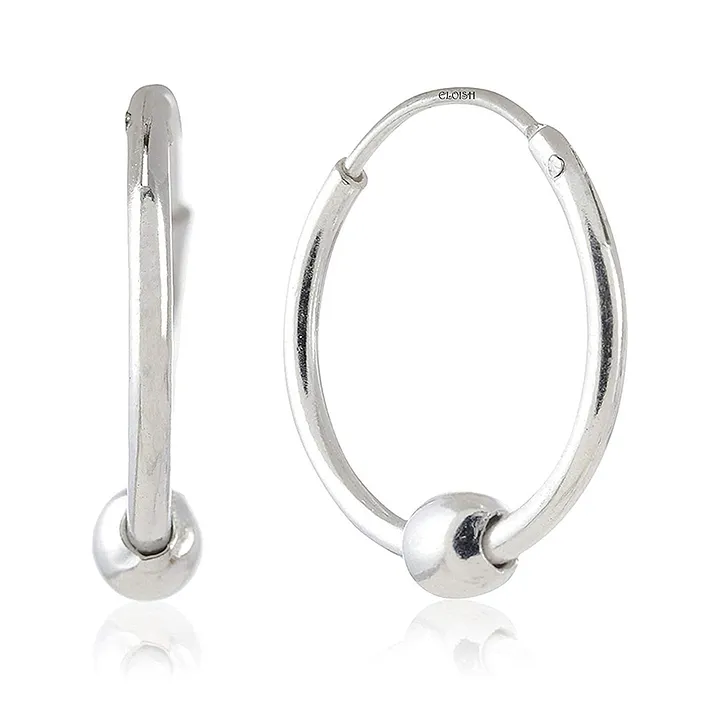 Eloish 92.5 Sterling Small Hoop Earrings - Silver - 0 Months to 5 Years - Silver