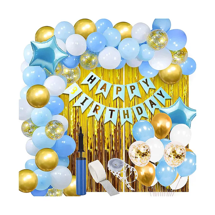 Party Propz Happy Birthday Decorations Kit For Boys - 54 Items Combo Set -  Happy Birthday Decoration Set For Boys Kids Birthday Party Decoration Items