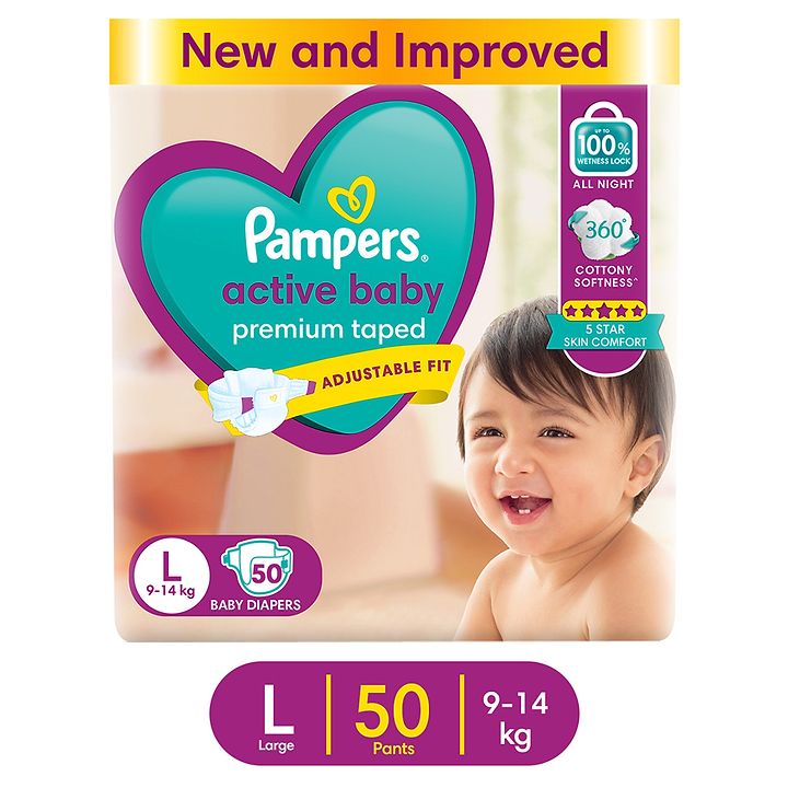 pampers active baby large diapers