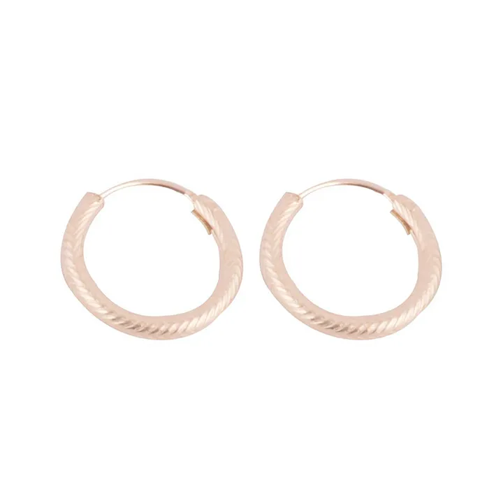 CLARA 925 Sterling Silver Hoop Earring  Rose or Yellow Gold Plated  Gift  for Women