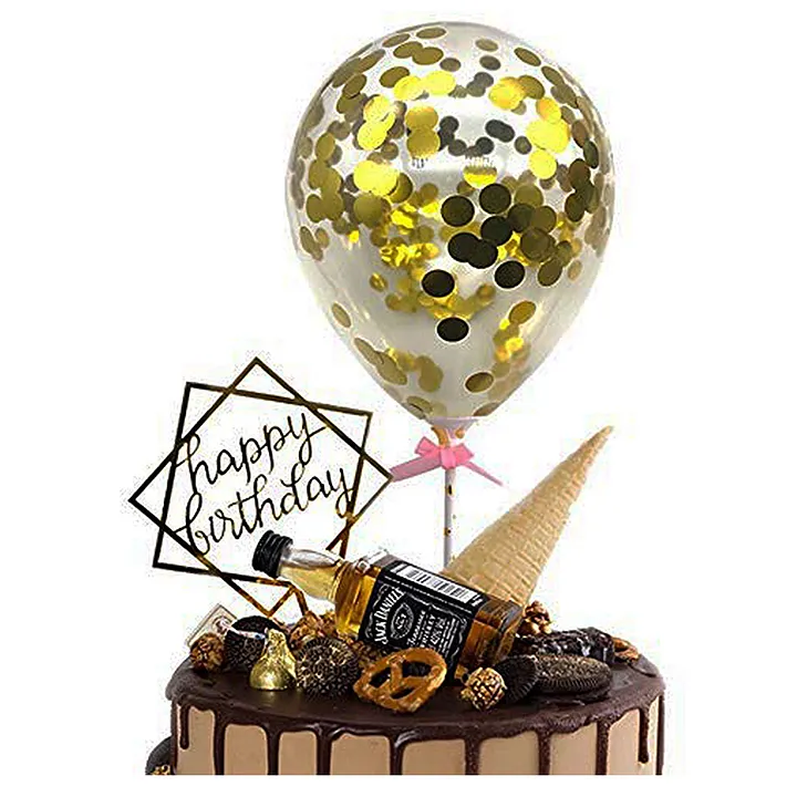 20pcs Golden Ball Balloon Cake Toppers Ball Cake Baking Decoration Wishing  Ball For Birthday Party Cake Decoration - Home & Kitchen - Temu