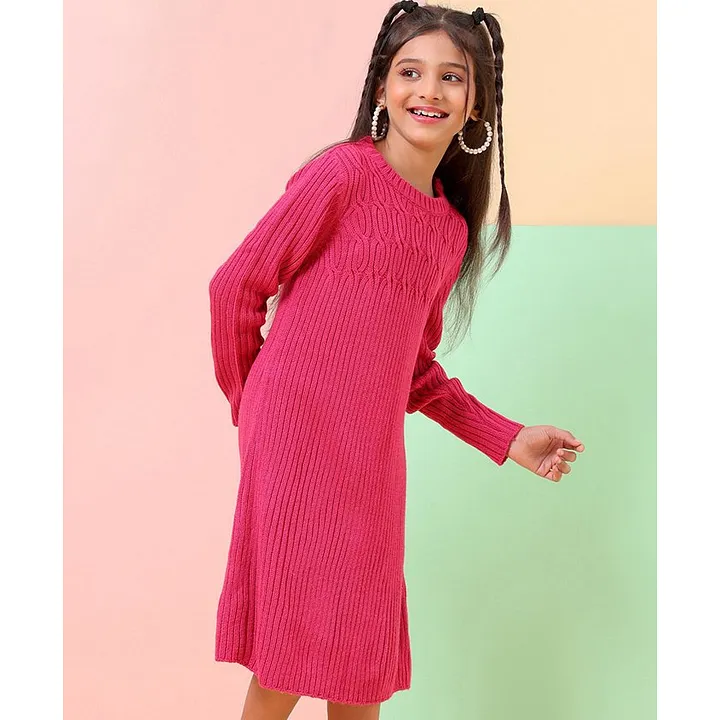 Buy Hola Bonita Full Sleeves Rib Sweater Dress Pink for Girls (4-5Years)  Online in India, Shop at FirstCry.com - 11733672