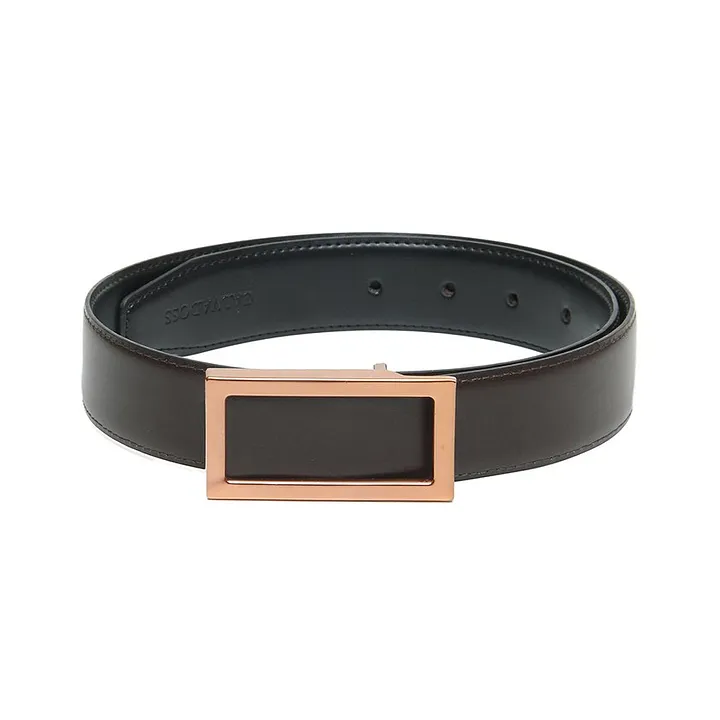 Rectangle Buckle Leather Belt