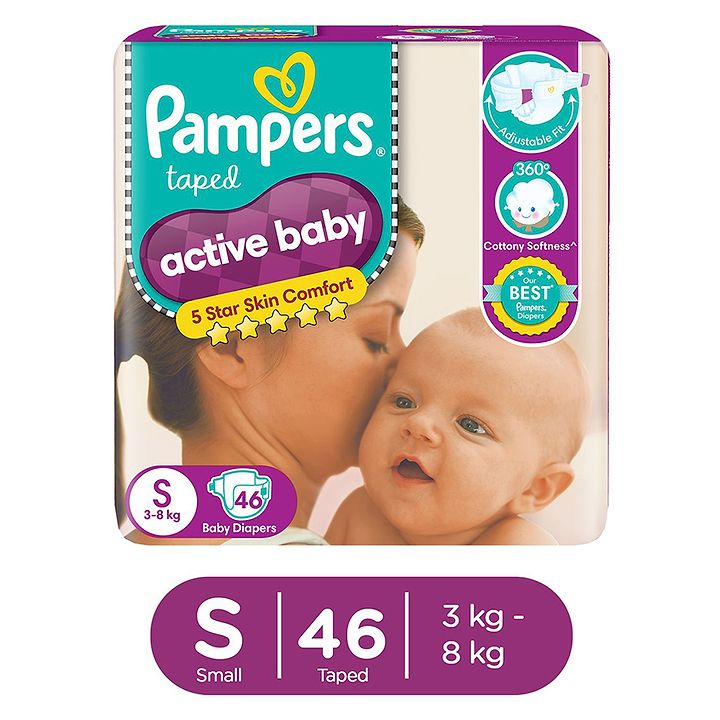 pampers active baby diapers small