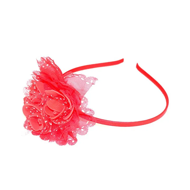 Buy Choko Pink Floral Lace Beaded Hair Band For Girls Online  Aza Fashions
