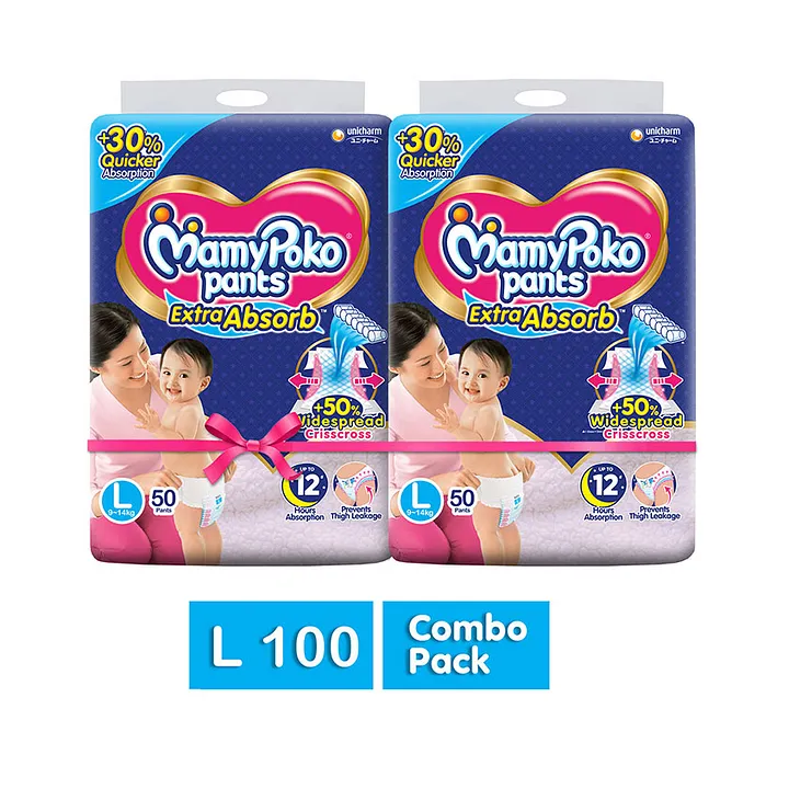 Buy MAMYPOKO PANTS EXTRA ABSORB DIAPERS LARGE 914 KG  44 DIAPERS Online   Get Upto 60 OFF at PharmEasy