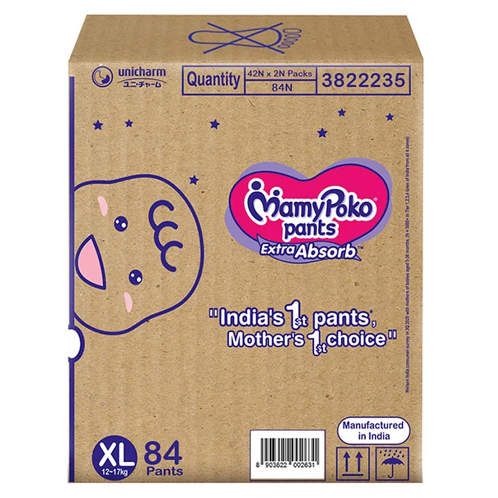 Buy MamyPoko Pants Extra Absorb Baby Diapers, Medium (M), 87 Count, 7-12 kg  Online at Low Prices in India - Amazon.in