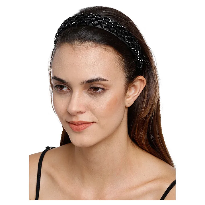 AccessHer Hair Accessories  Buy AccessHer Rhinestone Studded Golden Metal Hair  Band Crown Online  Nykaa Fashion