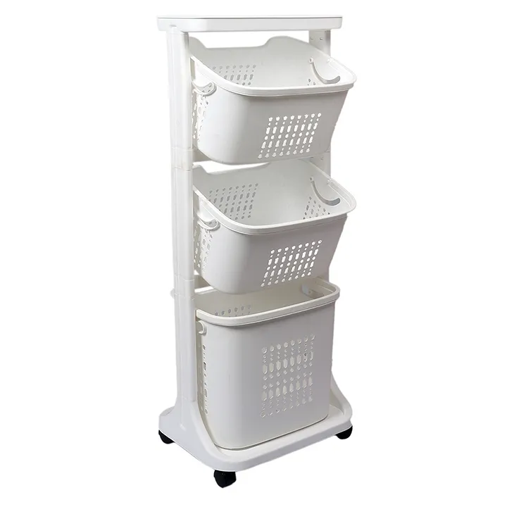 The Tickle Toe Laundry Basket 3 Tier With Wheels And Removable Storage  Basket White Online In India, Buy At Best Price From Firstcry.Com - 12773543