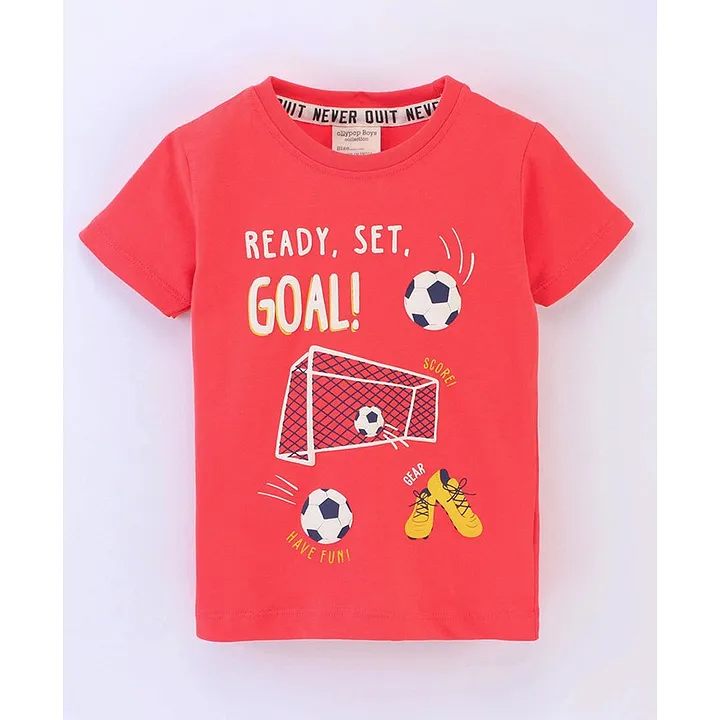 Football Goal Printed Half Sleeve T-Shirt