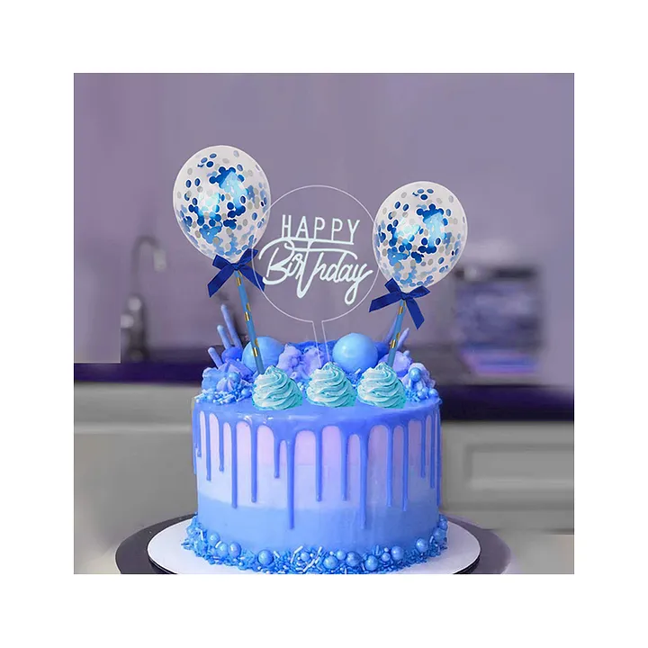 Amazon.com: BEISHIDA 5 Inch 10pcs Balloon Cloud Cake Topper White Gold  Happy Birthday Cake Toppers Mini Balloon Cake Topper Garland with Happy  Birthday Letter Decorations : Grocery & Gourmet Food
